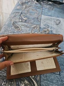 Brown Clutch with Gold Accent