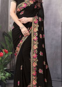 Embroidered Black Blouse
