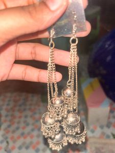 Silver Jhumka Earrings
