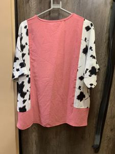 Pink &amp; Cow Print Top