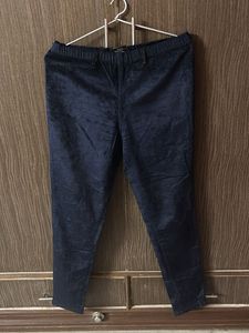 Navy Velvet Pull-On Pants