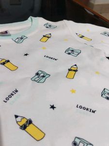 Cute Pencil Print Pajama Set