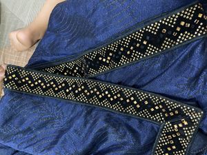 Elegant Blue Ruffle Saree