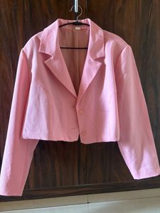 Pink Cropped Blazer