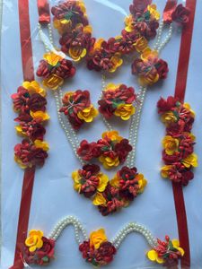 Haldi Ceremony artifical flower bridal set