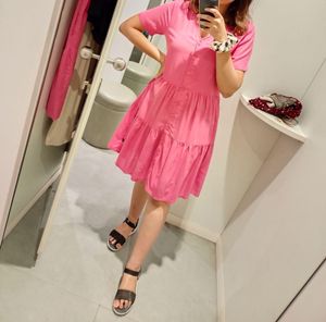 Pink Tiered Mini Dress