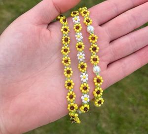 Sunflower Beaded Bracelet Set