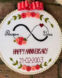 Hand Embroidery Anniversary Frame