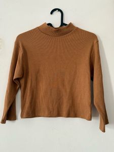 Brown Mock Neck Top