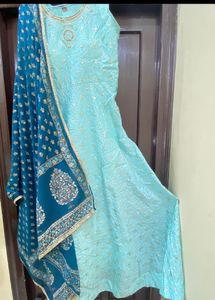 Gown Set With Heavy Dupatta And Legging