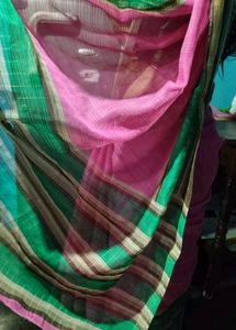 Pink Cotton Saree With Blouse