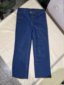 New Dark Blue Straight Fit Jeans Women