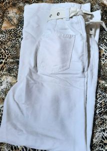 White belted pants