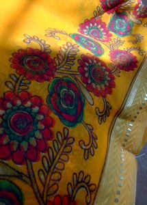 Elegant Yellow Embroidered Saree