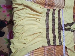 Embroidered Yellow Kurti