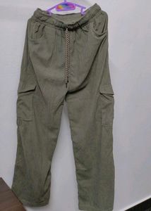 Olive Corduroy Cargo Pants