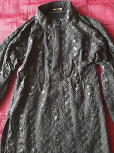 Elegant Black Embroidered Tunic Top