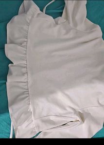 H&amp;M White Coat With Bell Sleeves