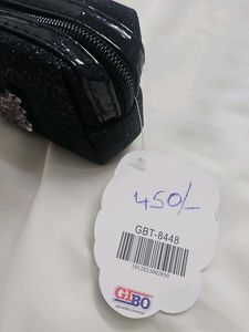 Glam Black Swan Glitter Pouch