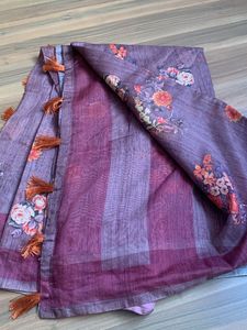 A Good Cotton Daily Wear Saree With Blouse