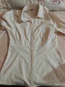 White Button-Down Top