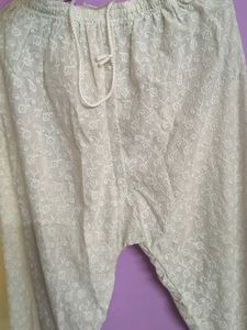 White Embroidered Palazzos