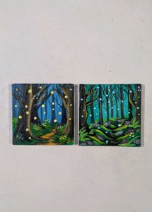 Mini Original Forest Acrylic Paintings (Set of 2)