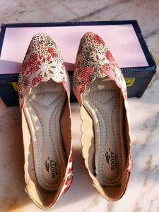 Embroidered Printed Ballerinas