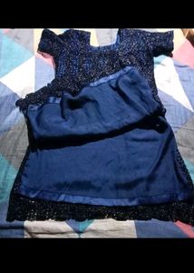 Blue Embellished Kurta . Looks Like Party Wear