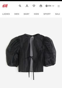 Puff-Sleeved Organza Top