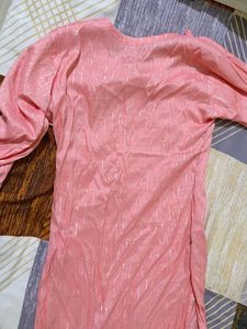 Peach Embroidered Kurta