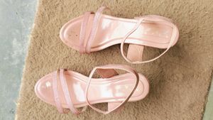 Pink Glitter Strap Sandals