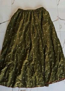Olive Green Long  Skirt (boho)