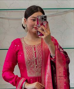 Elegant Pink Anarkali Kurta Set
