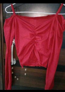 Red Off shoulder top