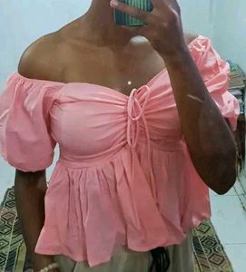 Pink Puff Sleeve Top