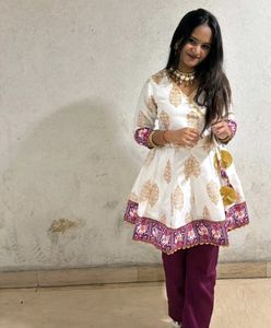 V Neck Ethnic Kurti