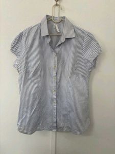 Striped Button-Down Top