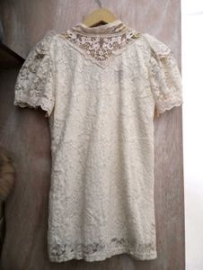 Korean Lace Detail Top With Pearls &amp; Rhinestones
