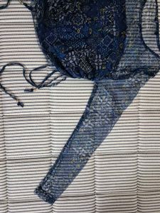 Blue Floral Sheer Top