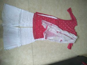 Red Embroidered Kurta