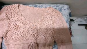 Corset Baby Pink And Purple Argyle Knit Polo Top