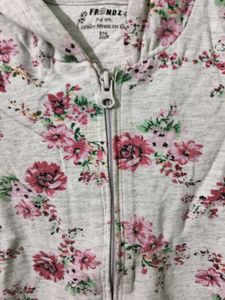 Floral Zip-Up Hoodie