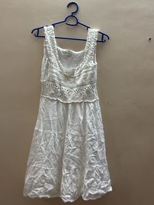 White Crochet Summer Dress