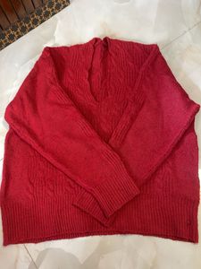 Red Cable Knit Sweater