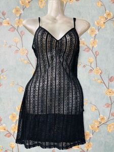Women Net Black Dress