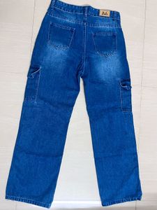 Blue Denim Cargo Jeans