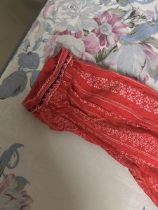 Red Embroidered Kurta