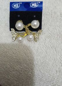 Pearl Butterfly dual two in One Earrings✨🤍