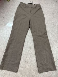 Beige Checked Formal Pants